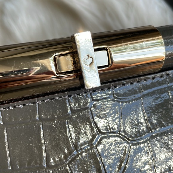 Kate Spade Constance Knightsbridge Gray Croc Embossed Leather Bag EUC - Picture 6 of 16